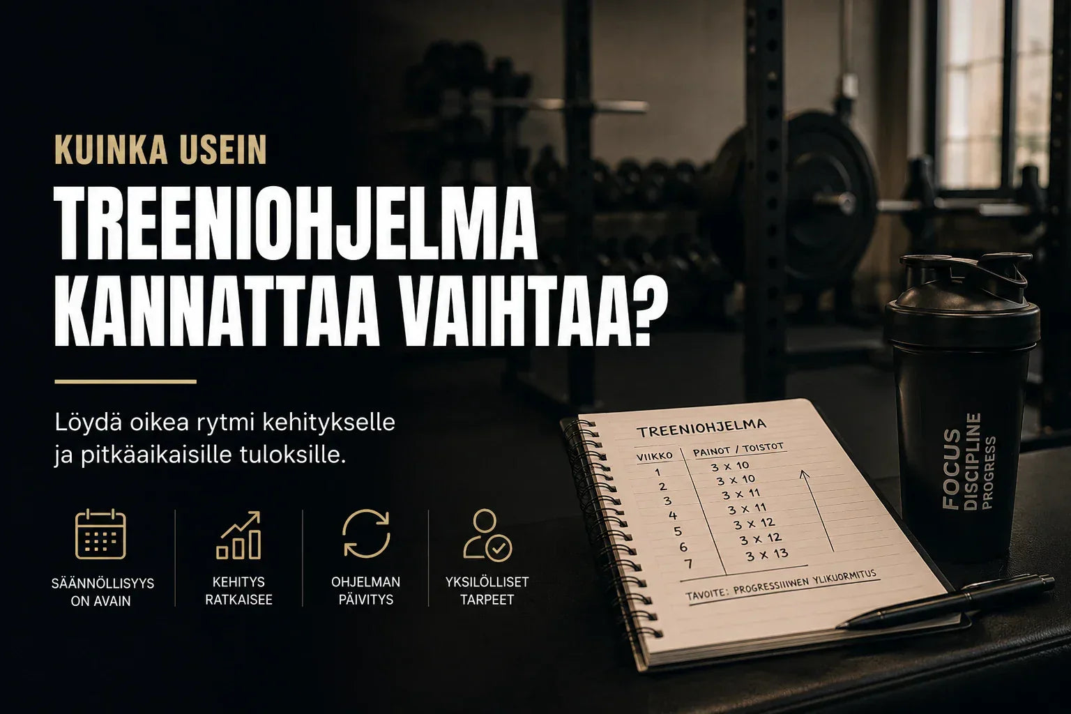 Kuinka usein treeniohjelma kannattaa vaihtaa