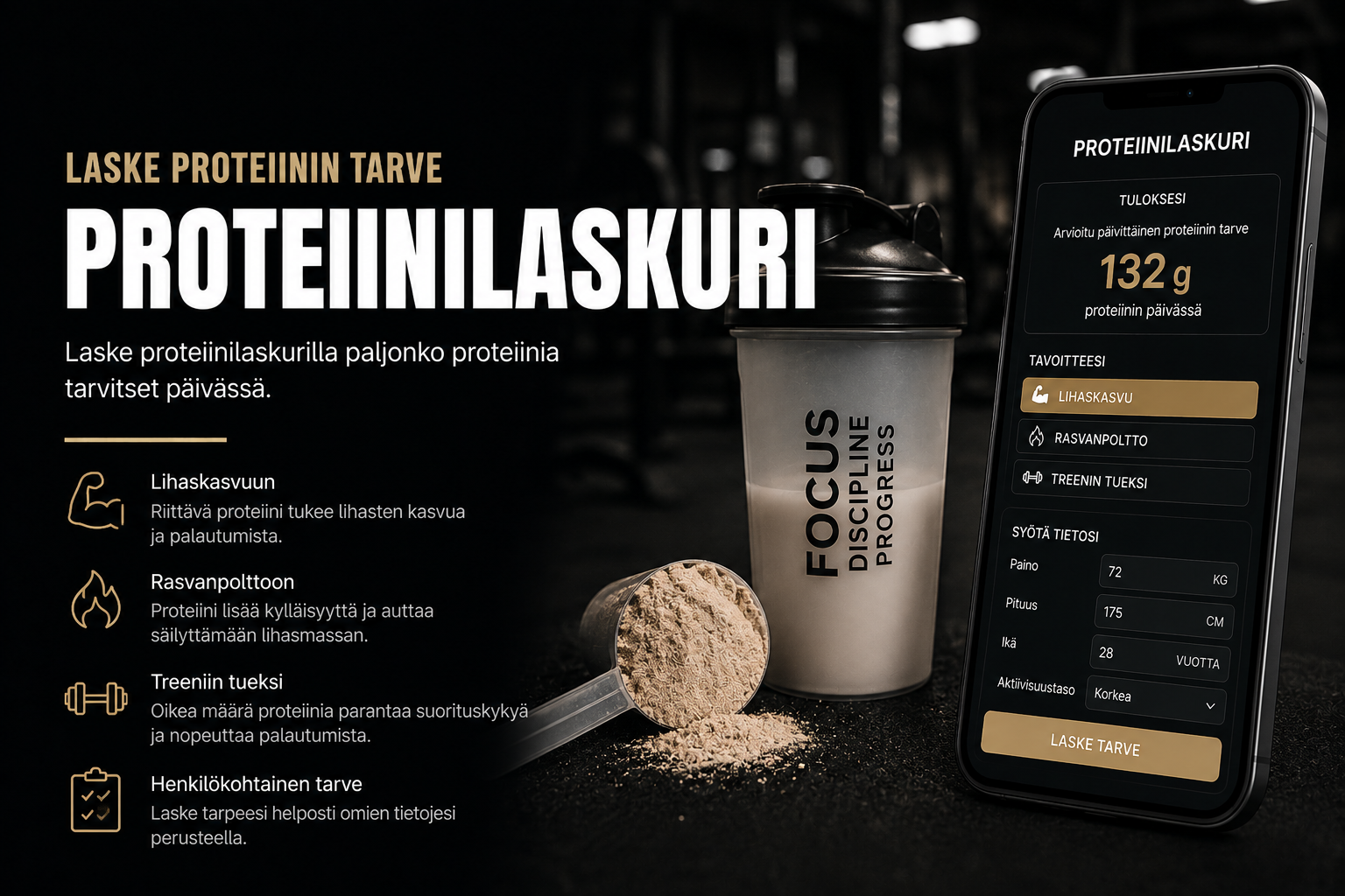 Proteiinilaskuri - Laske päivittäinen proteiinin tarve