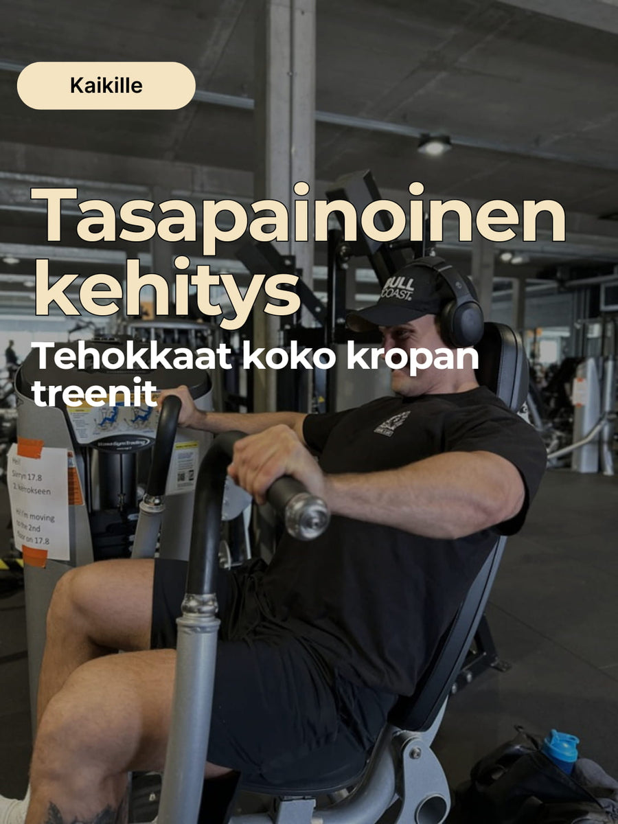Koko kropan treeniohjelma: kuntosalin penkkipunnerrus, otsikko Tasapainoinen kehitys